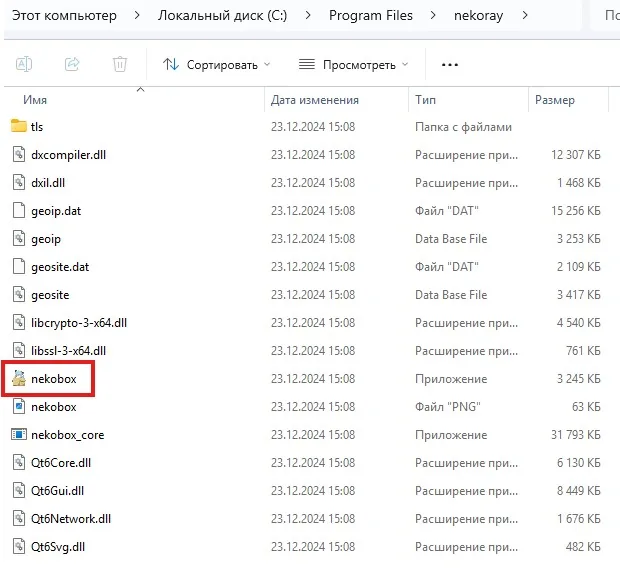 NekoBox for Windows — Open the Nekobox folder and run Nekobox.exe.