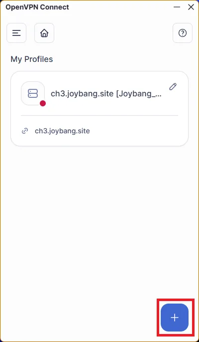 OpenVPN Connect for PC — 7. If you need to work with several configurations, you can add them one by one from the "My Profiles" menu,…