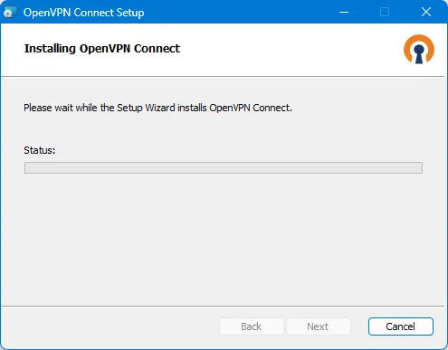 OpenVPN Connect for PC — 2. After launching the installer, follow the steps below.