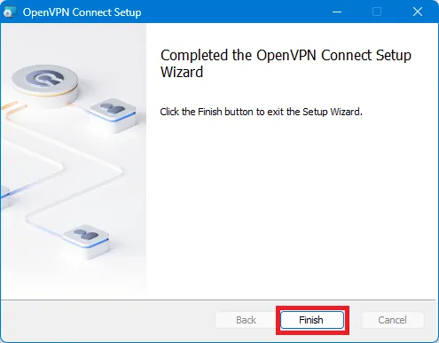OpenVPN Connect for PC — 2. After launching the installer, follow the steps below.
